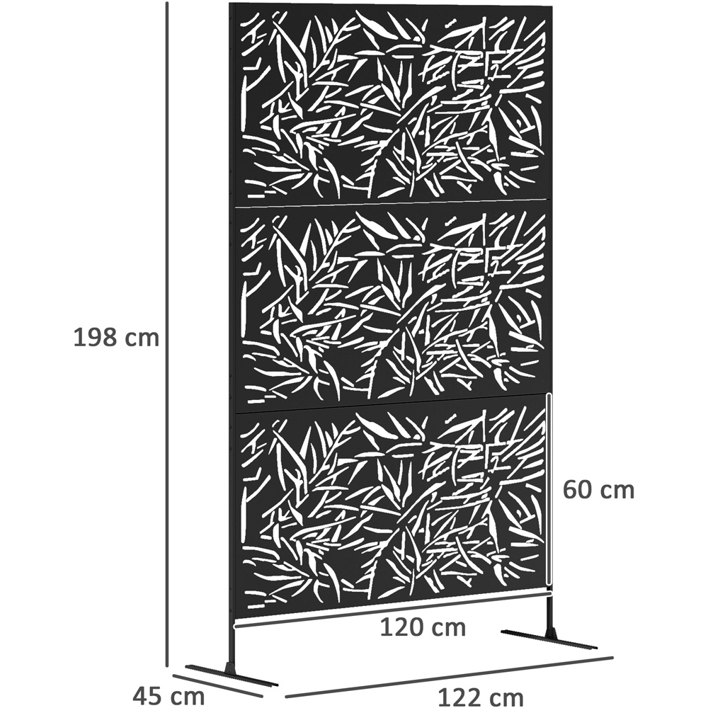Outsunny Bamboo Black Outdoor Divider Privacy Panel with Stand Image 9