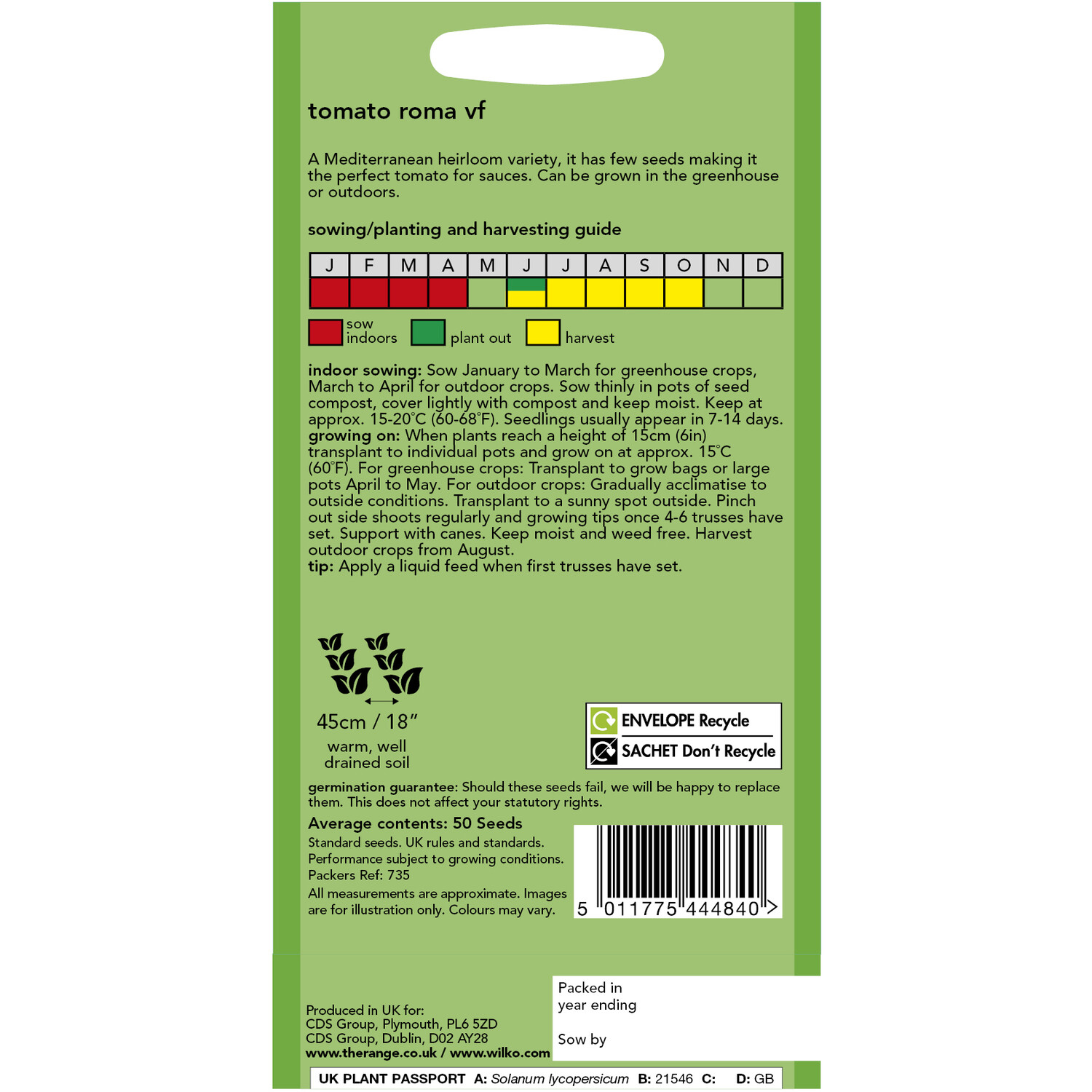 Wilko Tomato Roma Seeds Image 2