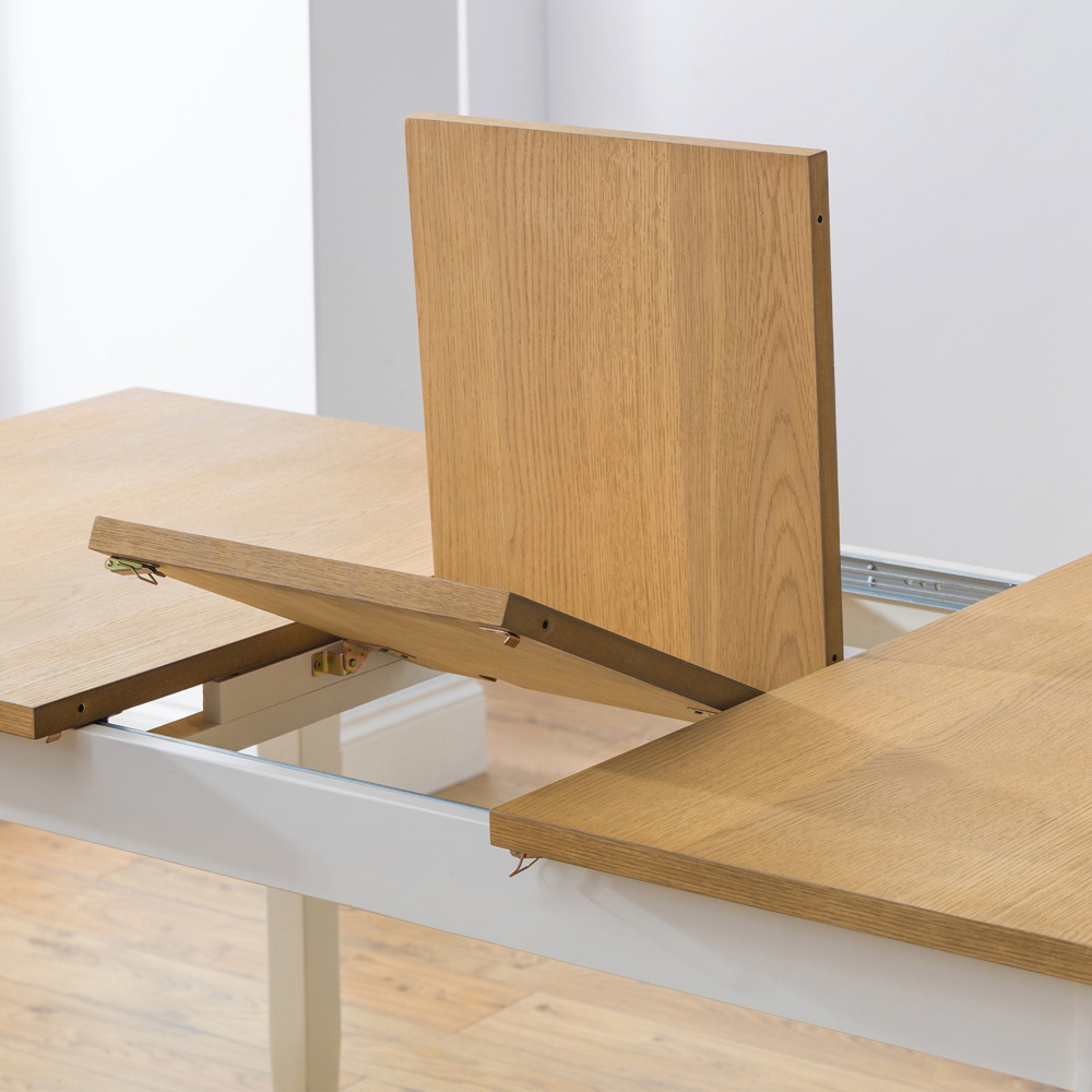 Julian Bowen Davenport 6 Seater Extending Dining Set Oak and Ivory Image 8