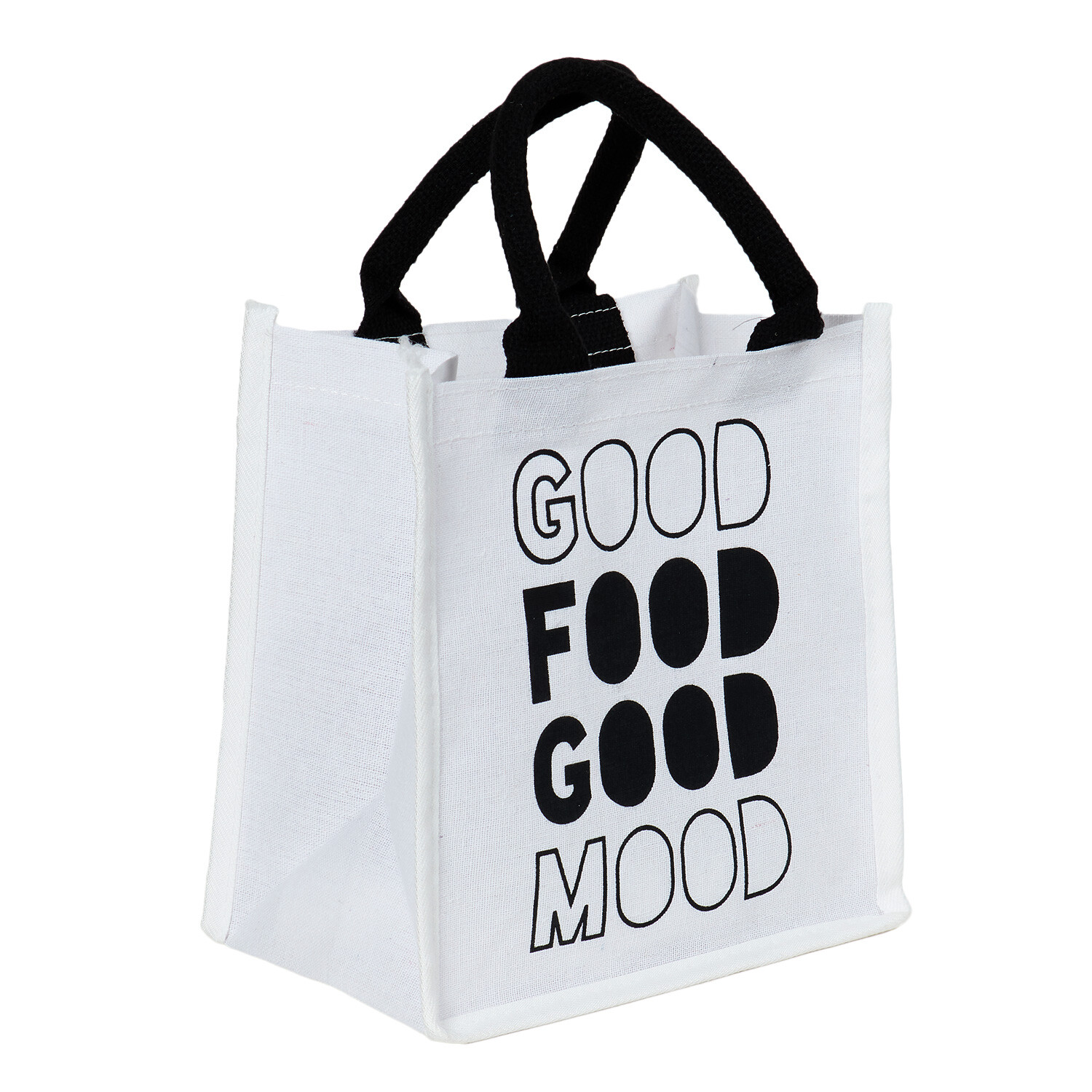 Jute Lunch Bag Black & White Image 3