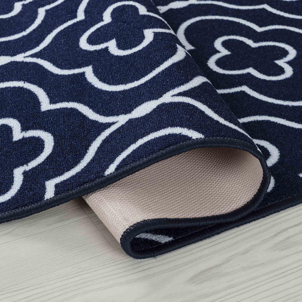 Desire Rugs Havana Navy Quatrefoil Anti Slip Door Mat 60 x 40cm Image 3