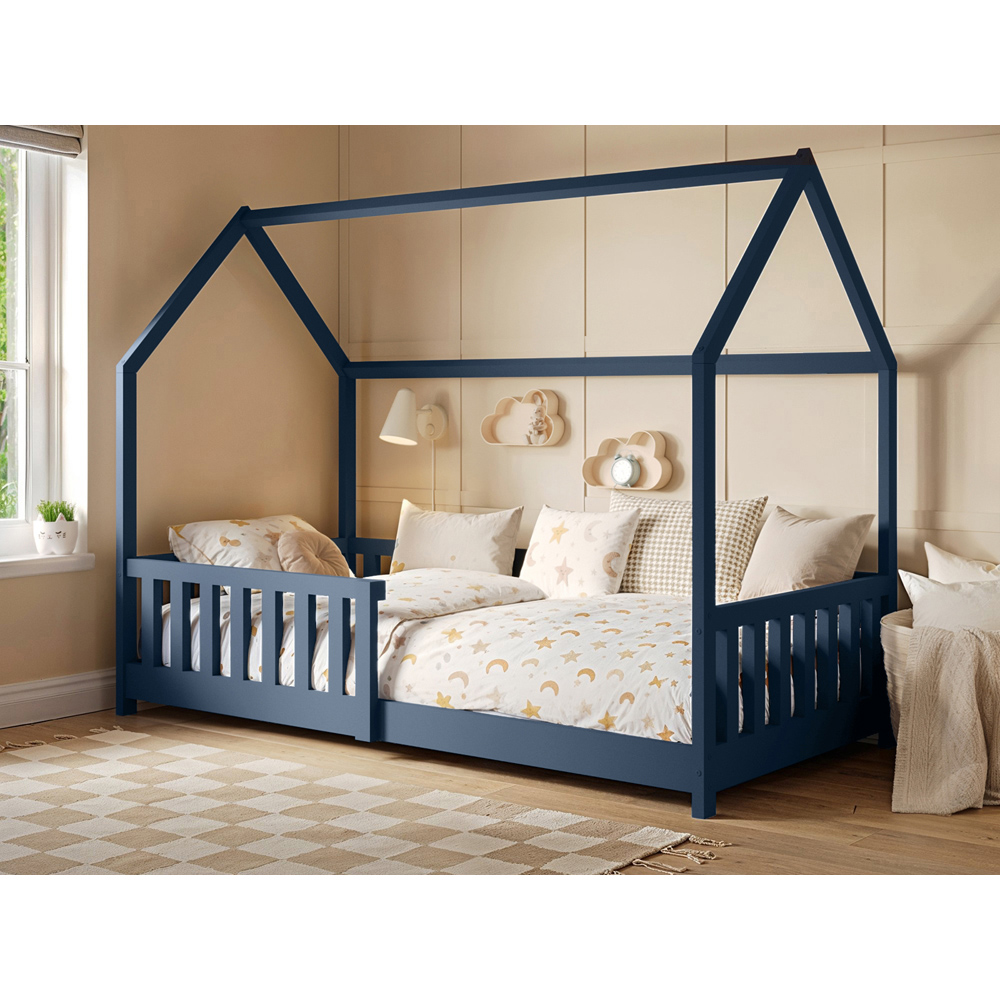 Flair Explorer Single Navy Play House Bed Frame with Rails Image 5
