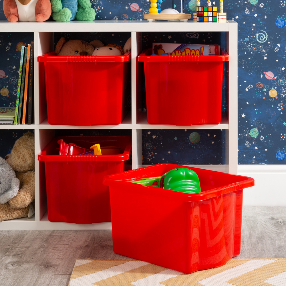 Wham 24L Red Stackable Storage Box 4 Pack Image 2