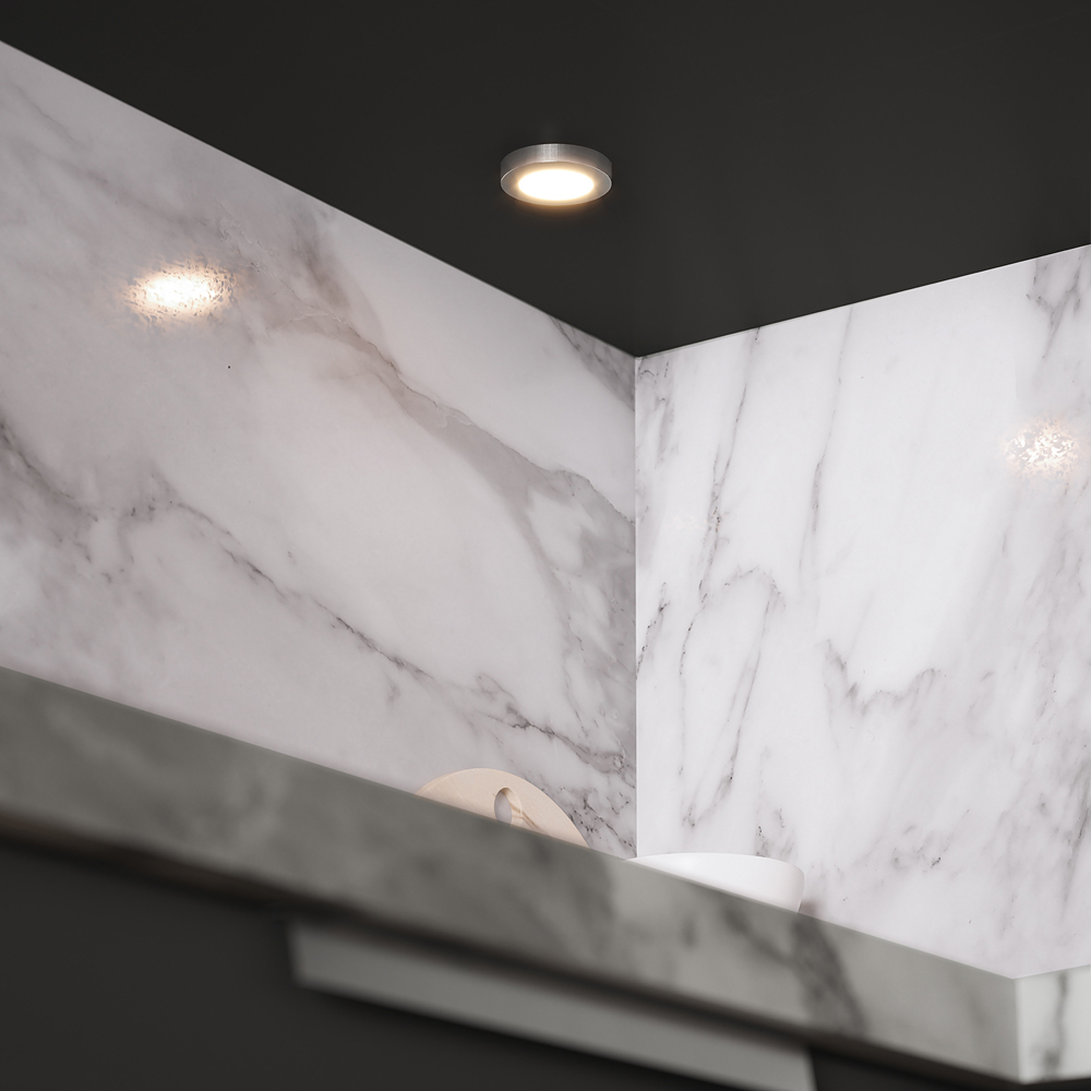 Sorrelis Oberon Aluminium Round Cool White 3 Cabinet Light Kit Image 2