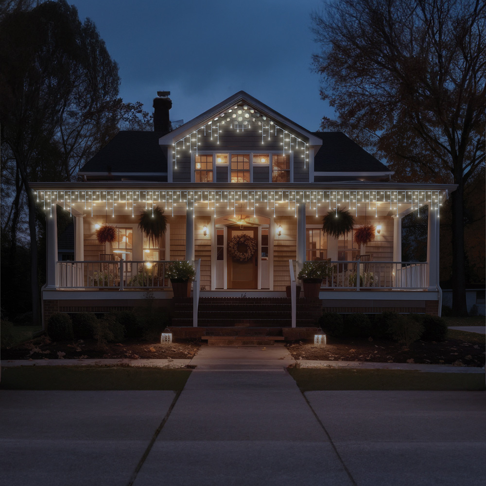 Eagle Connect 300 Cool White LED White Icicle Light 12m Image 3