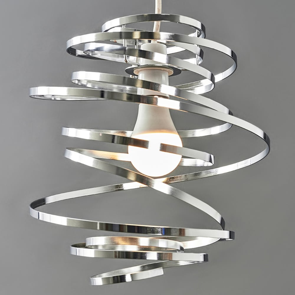ValueLights Bensson Chrome Twisted Pendant Shade Image 4