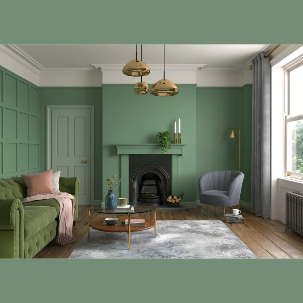 Dulux Heritage Walls and Ceilings DH Grass Green Velvet Matt Emulsion Paint 1L Image 4