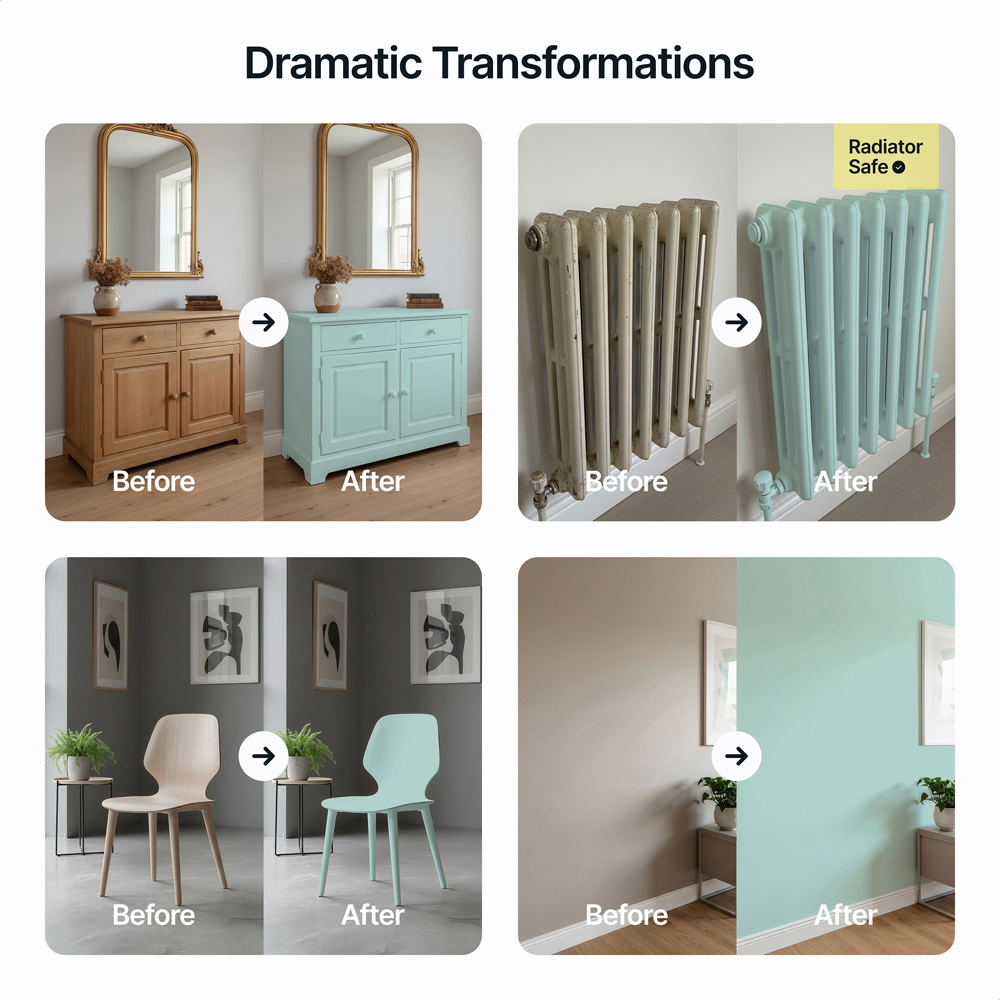 Hemway Soft Blue Smoke Furniture and Walls Matt Chalk Paint 1L Image 5