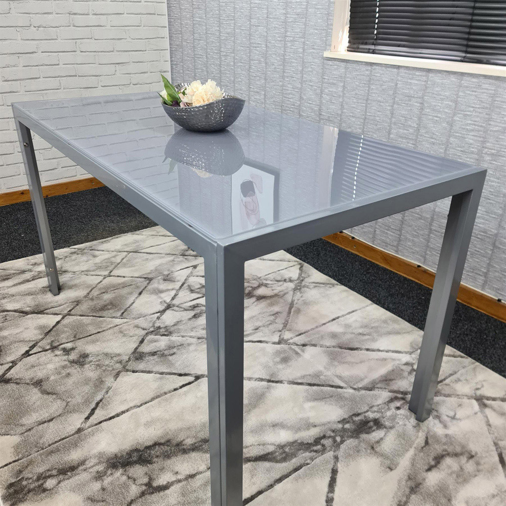 Kosy Koala 6 Seater Grey Glass Dining Table Image 4