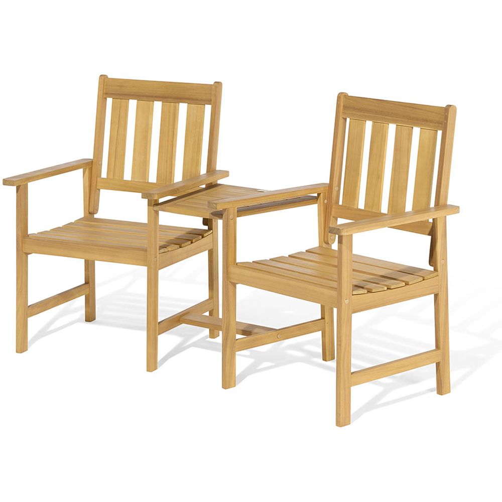 Rowlinson Brighton 2 Seater Eucalyptus Wood Companion Seat Image 2