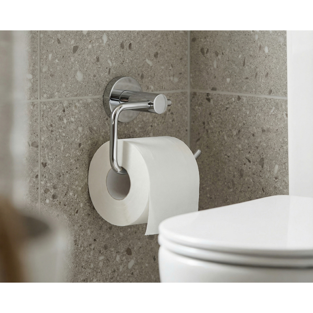 Bristan Solid Brass Chrome Wall Mounted Round Toilet Roll Holder Image 2
