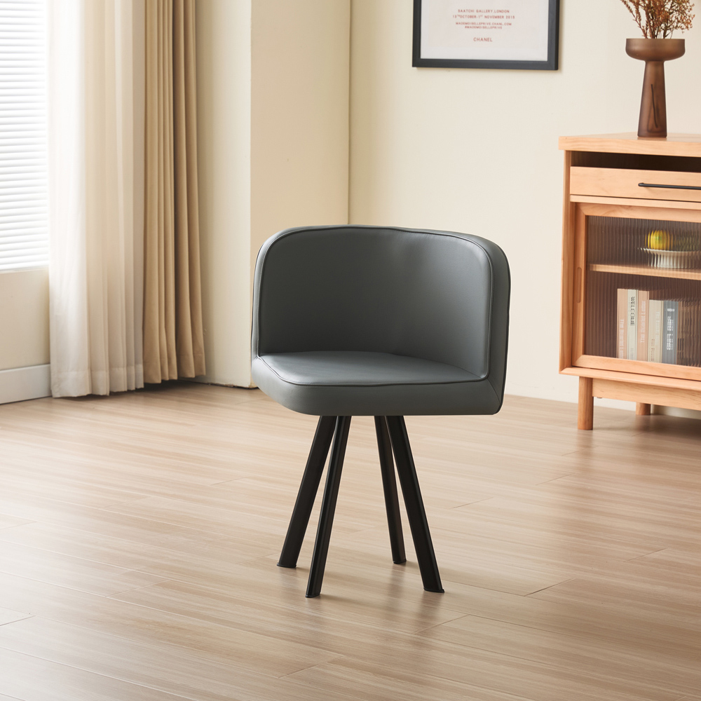 Comfy Living 6 Seater Dining Set Black and Grey Image 6