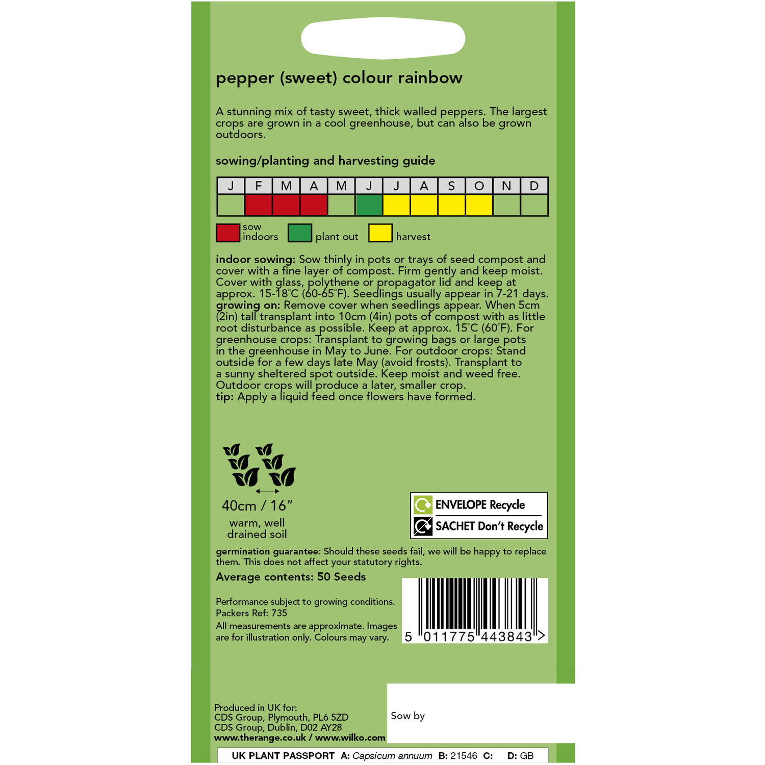 Pepper Sweet Colour Rainbow Seeds Multicolour Image 2