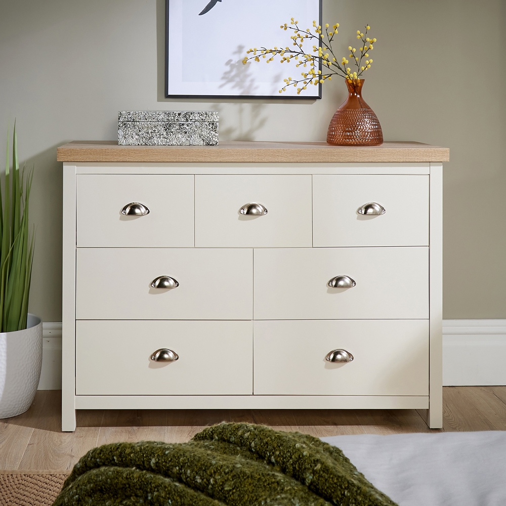Home Source Avon 7 Drawer Off White Chest of Drawers Image 6