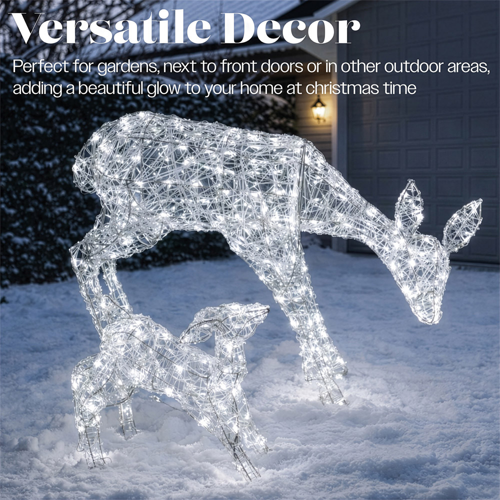 Xmas Haus 230 Bright LED Acrylic Mother and Baby Deer Christmas Decoration Image 5