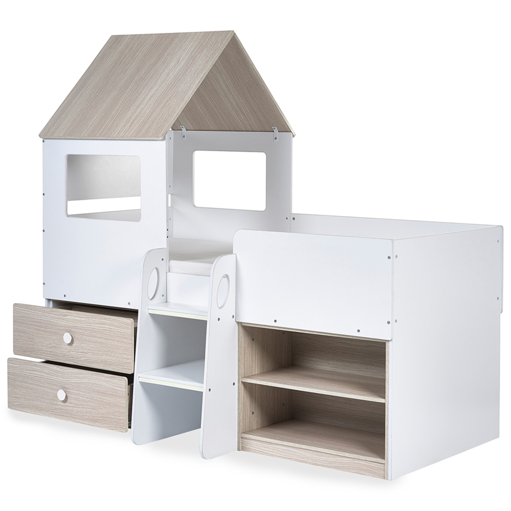 Julian Bowen Orpheus Pale Wood and White Mid Sleeper with Storage Image 3