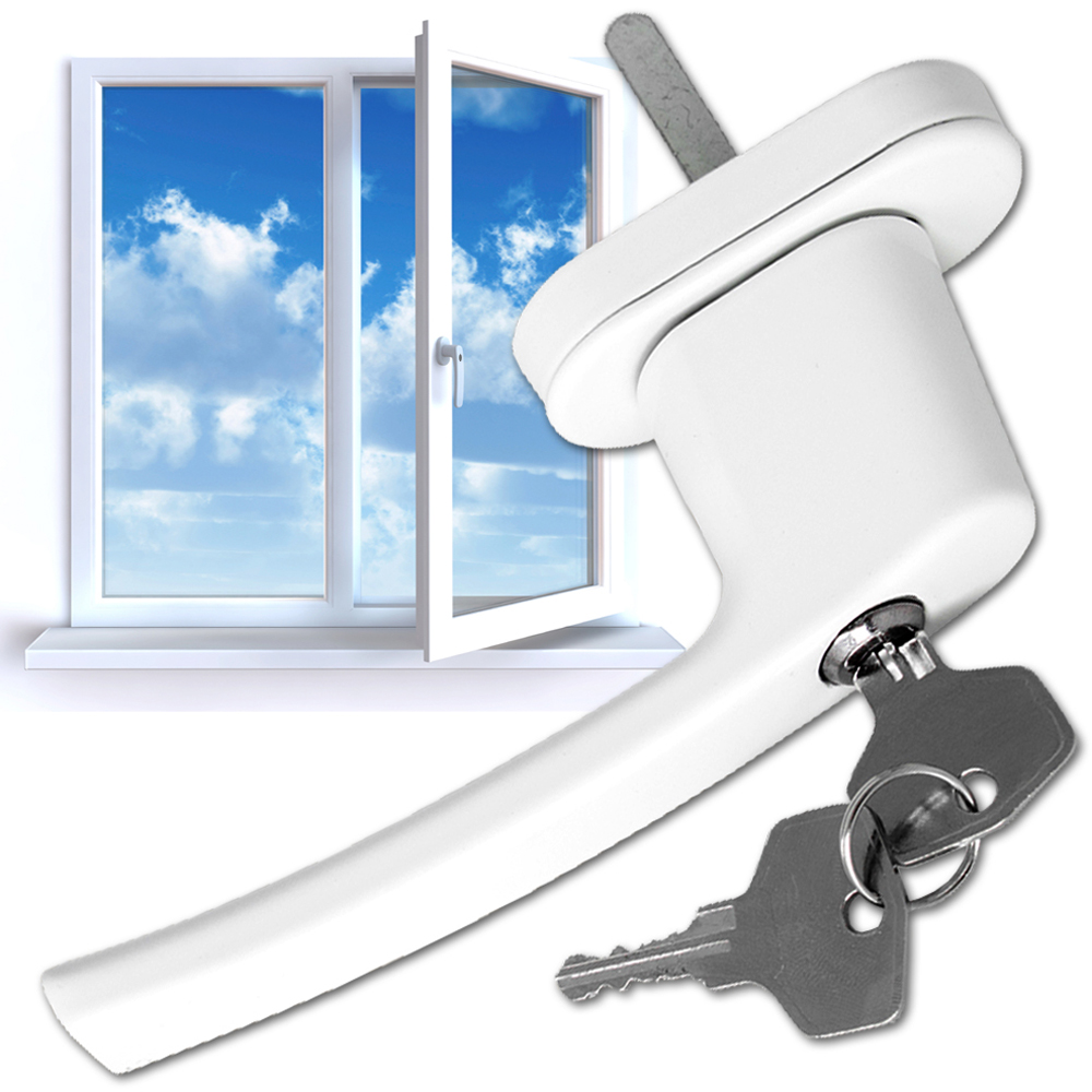 tectake White Lockable Window Handle 6 Pack Image 4