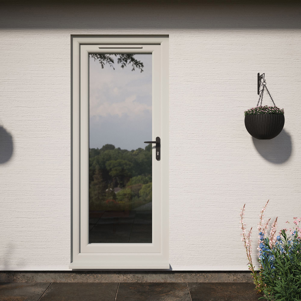 Crystal Agate and White Full Glass LH Open Clear Double Glazed Door 890 x 2090mm Image 2