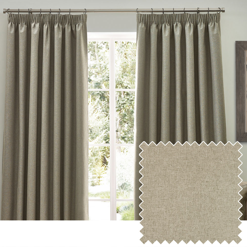 furn. Dawn Natural Blackout Pencil Pleat Curtains 229 x 137cm Image 5