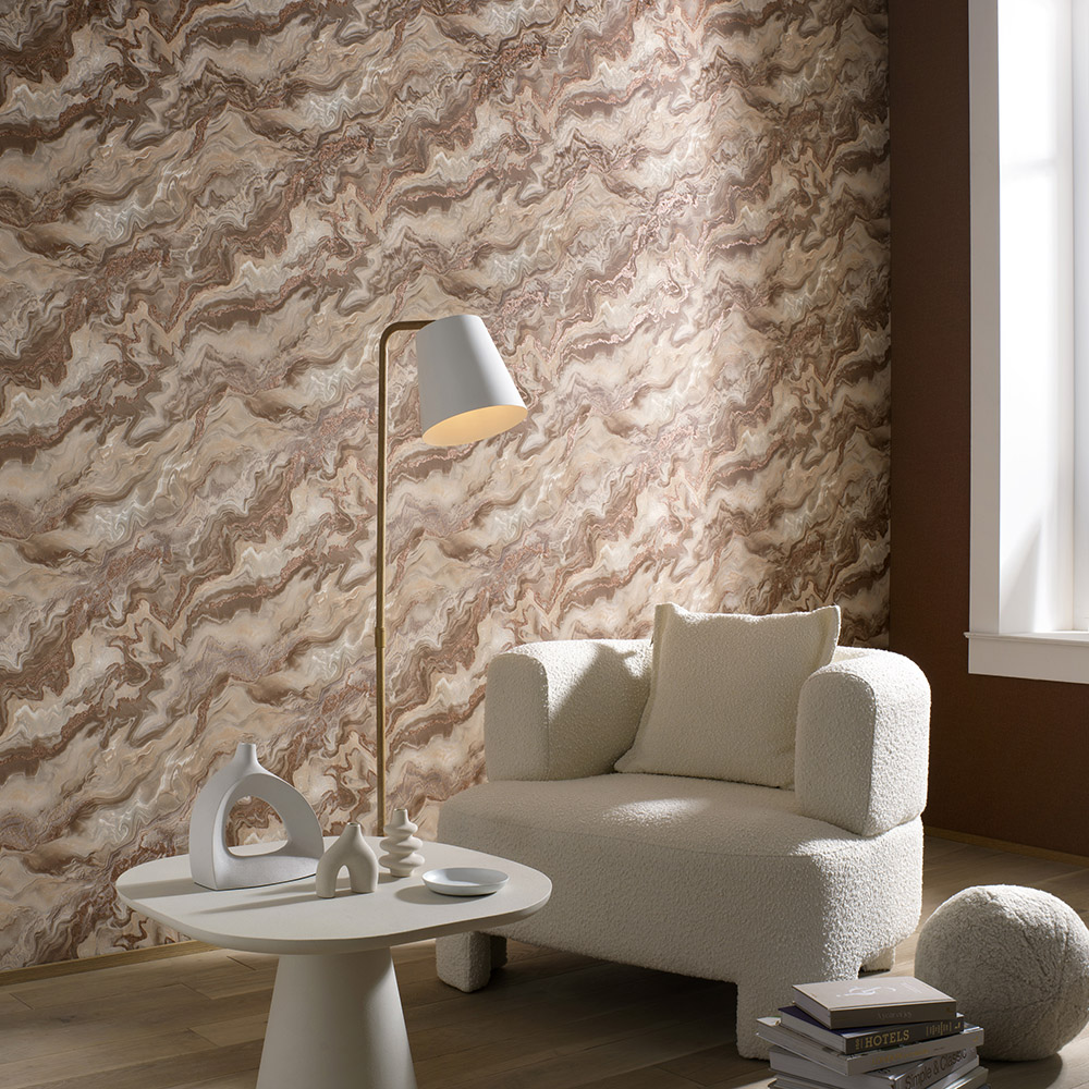 Elle Decoration Mystic Spell Brown Vinyl Wallpaper by Erismann Image 2