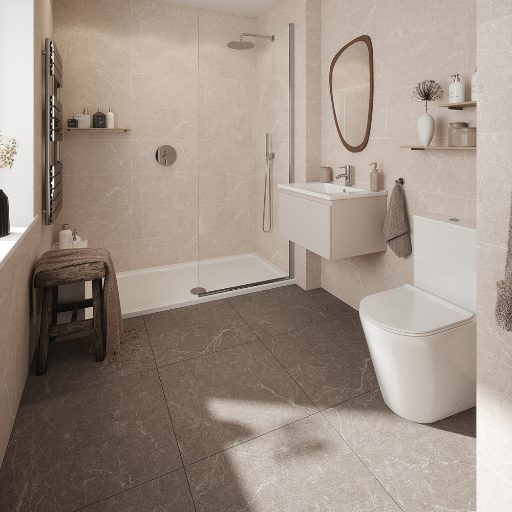 Johnson Tiles Dakota Stone Effect Matt Finish Pebble Rectified Wall Tile L600 x W300mm 9 Pack Image 3