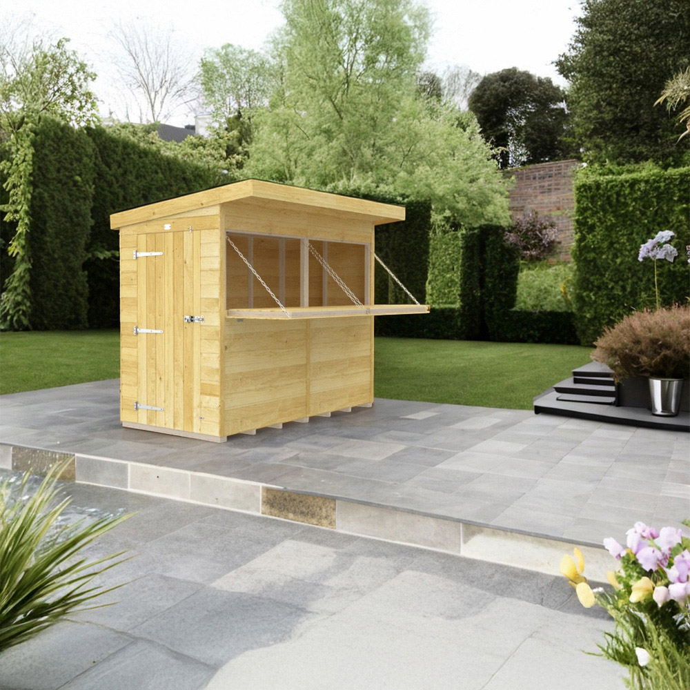 DIY Sheds 8 x 4ft Single Door Pressure Treated Tongue and Groove Timber Outdoor Bar Shed Image 4