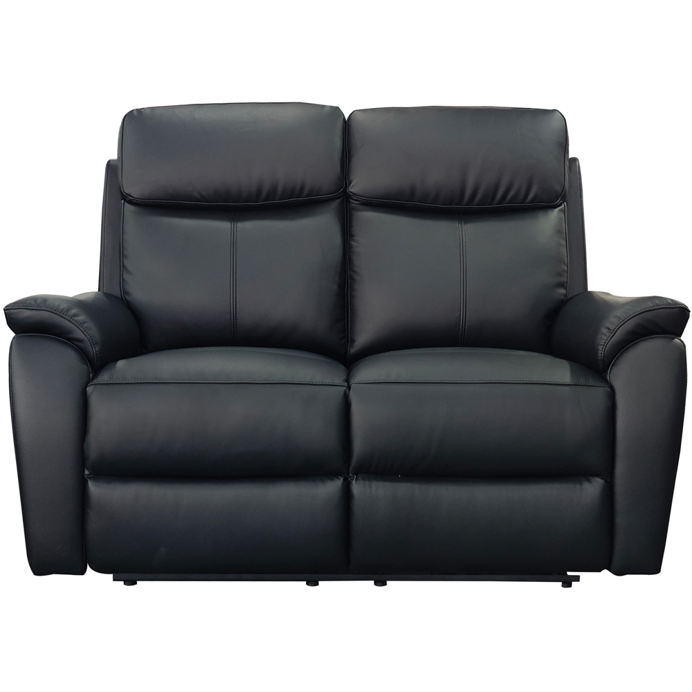 Aspire Kingsmere 2 Seater Black Leather Power Recliner Sofa Image 2