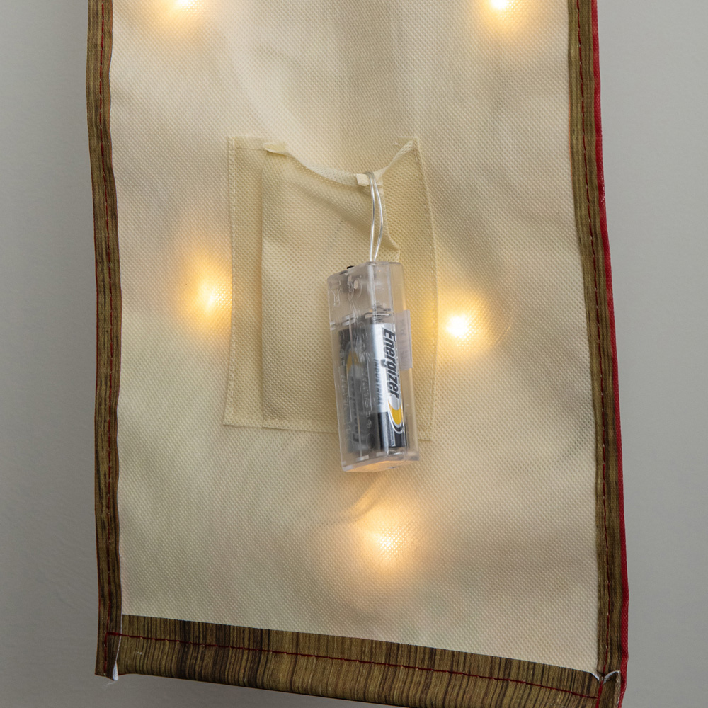 Samuel Alexander Warm White LED Fabric Light Up Hanging Christmas Santa Stop Here Banner 120cm Image 7