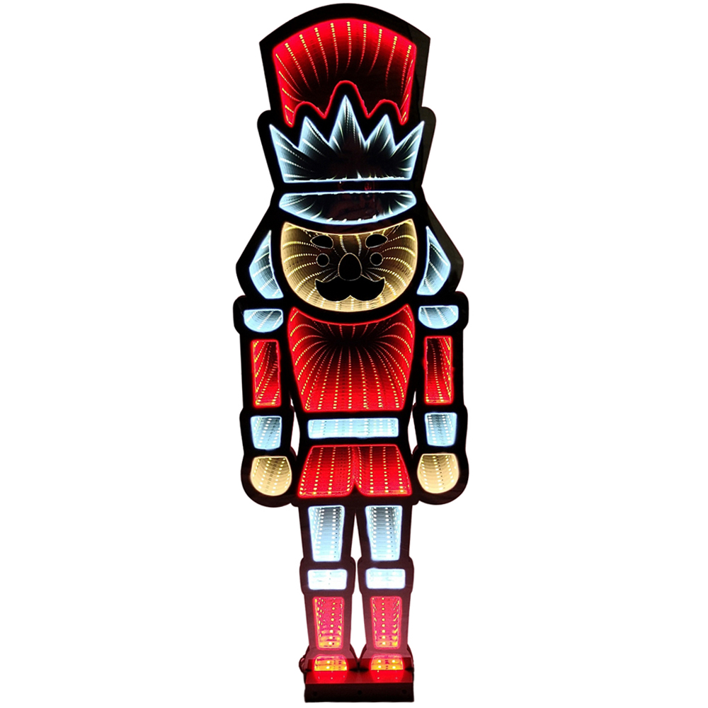 Samuel Alexander Red and White LED Infinity Standing Nutcracker Christmas Decoration 74cm Image 2