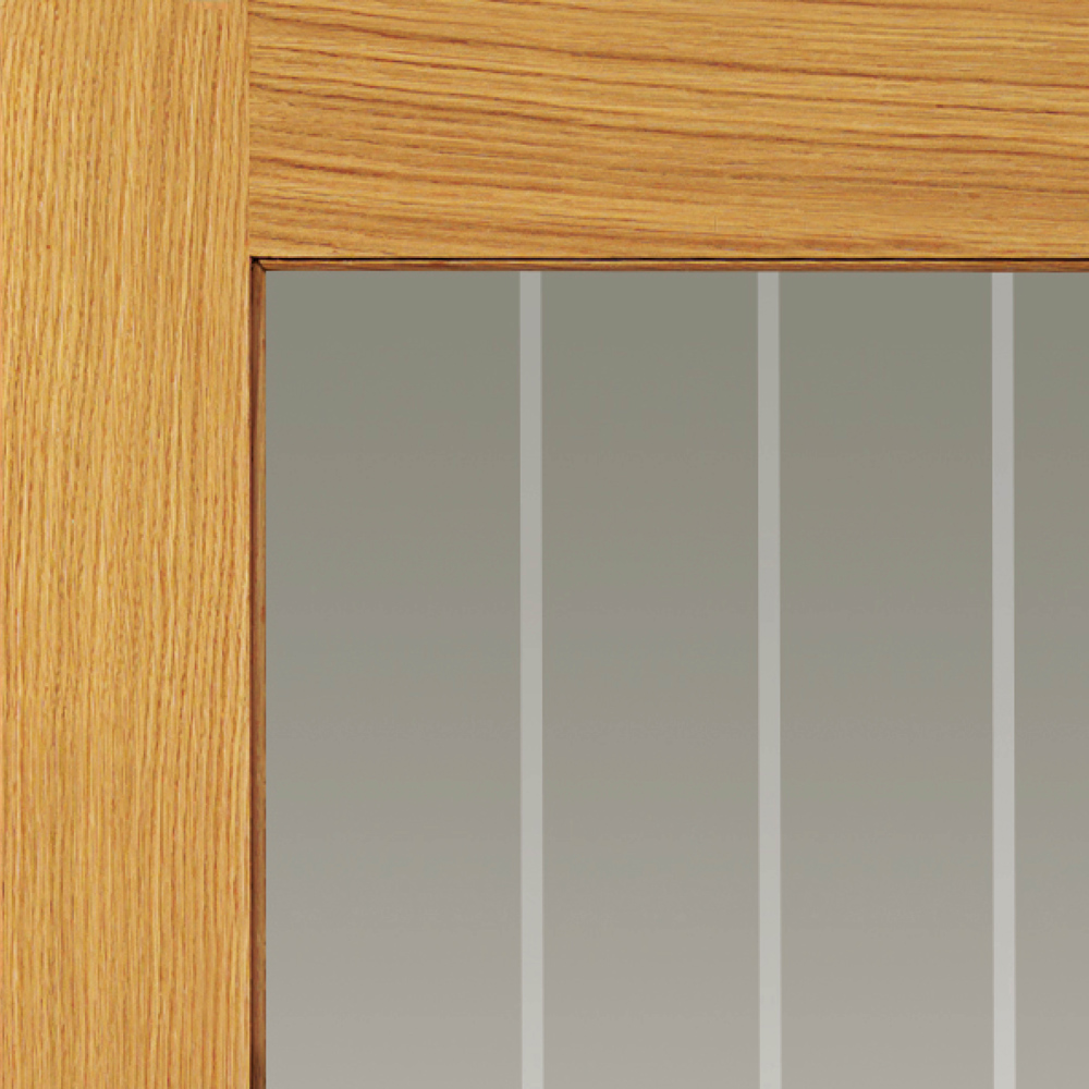 JB Kind Thames Cottage Oak Half Light Finished Glazed Internal Door 1982 x 686mm Image 3