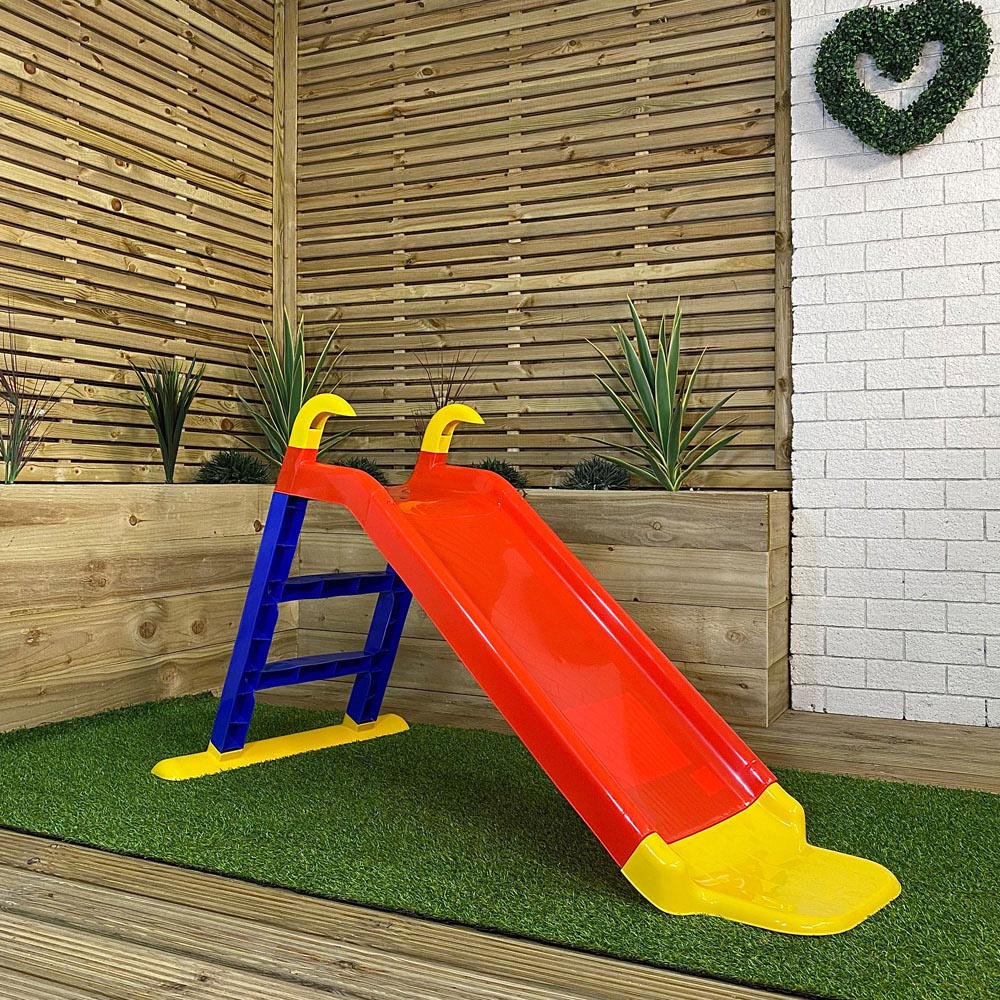 Samuel Alexander Kids 31 inch Freestanding Plastic Slide with Ladder Image 3