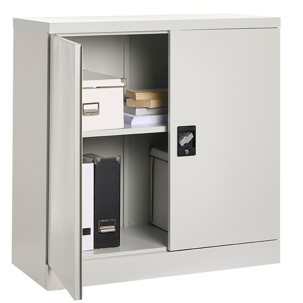 MMT Furniture Designs 2 Door Grey Metal Filing Lockable Filing Cabinet Image 5