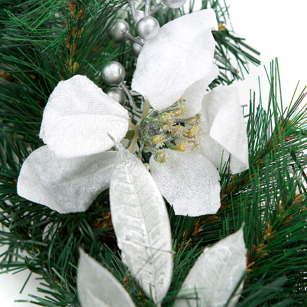 Best Artificial White and Silver Christmas Garland 370cm Image 5