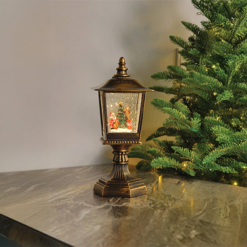 Xmas Haus Snow Swirl Glitter LED Lantern Christmas Decoration 32cm Image 3