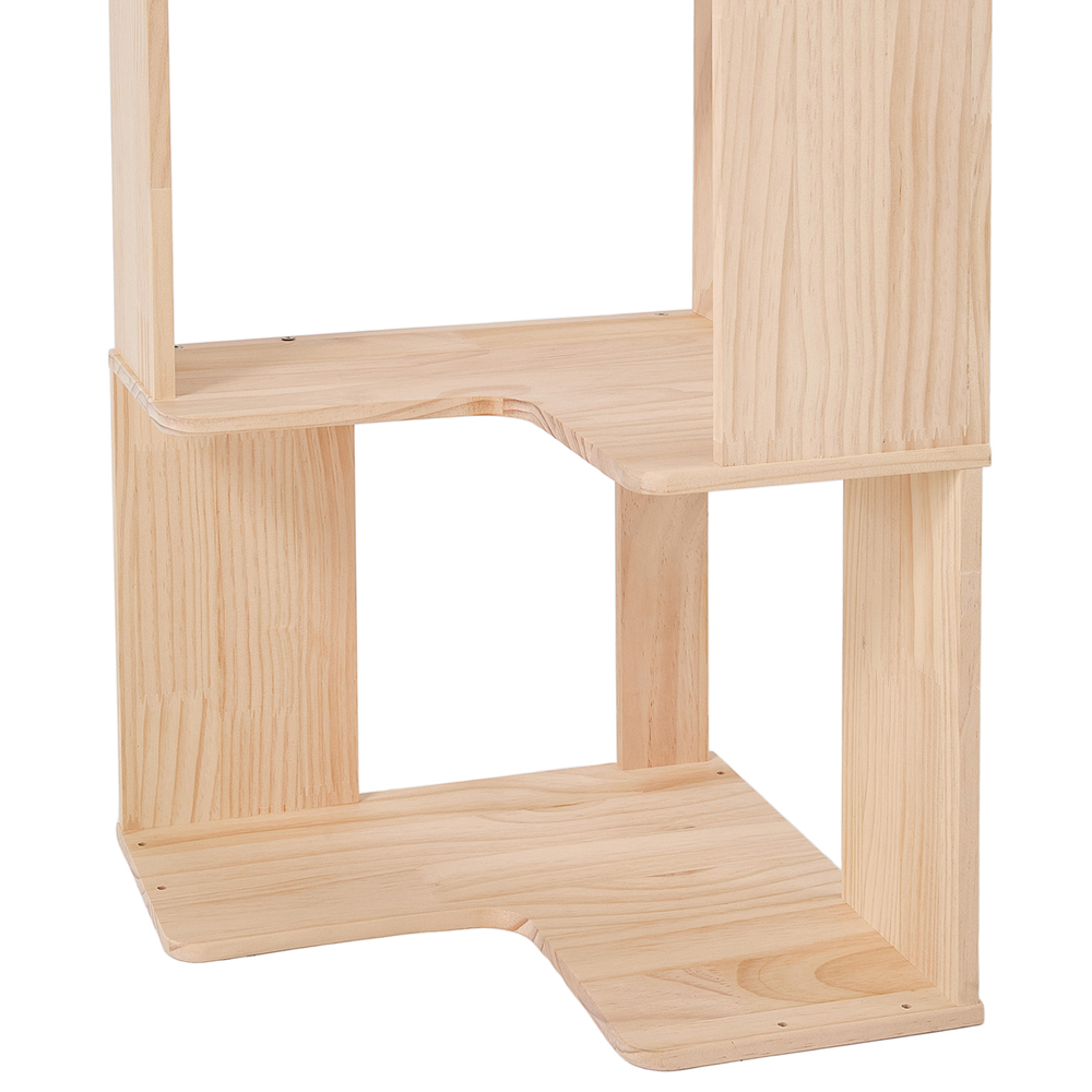 Living and Home 5 Shelf Natural Wooden L-Shaped Corner Bookshelf Image 3