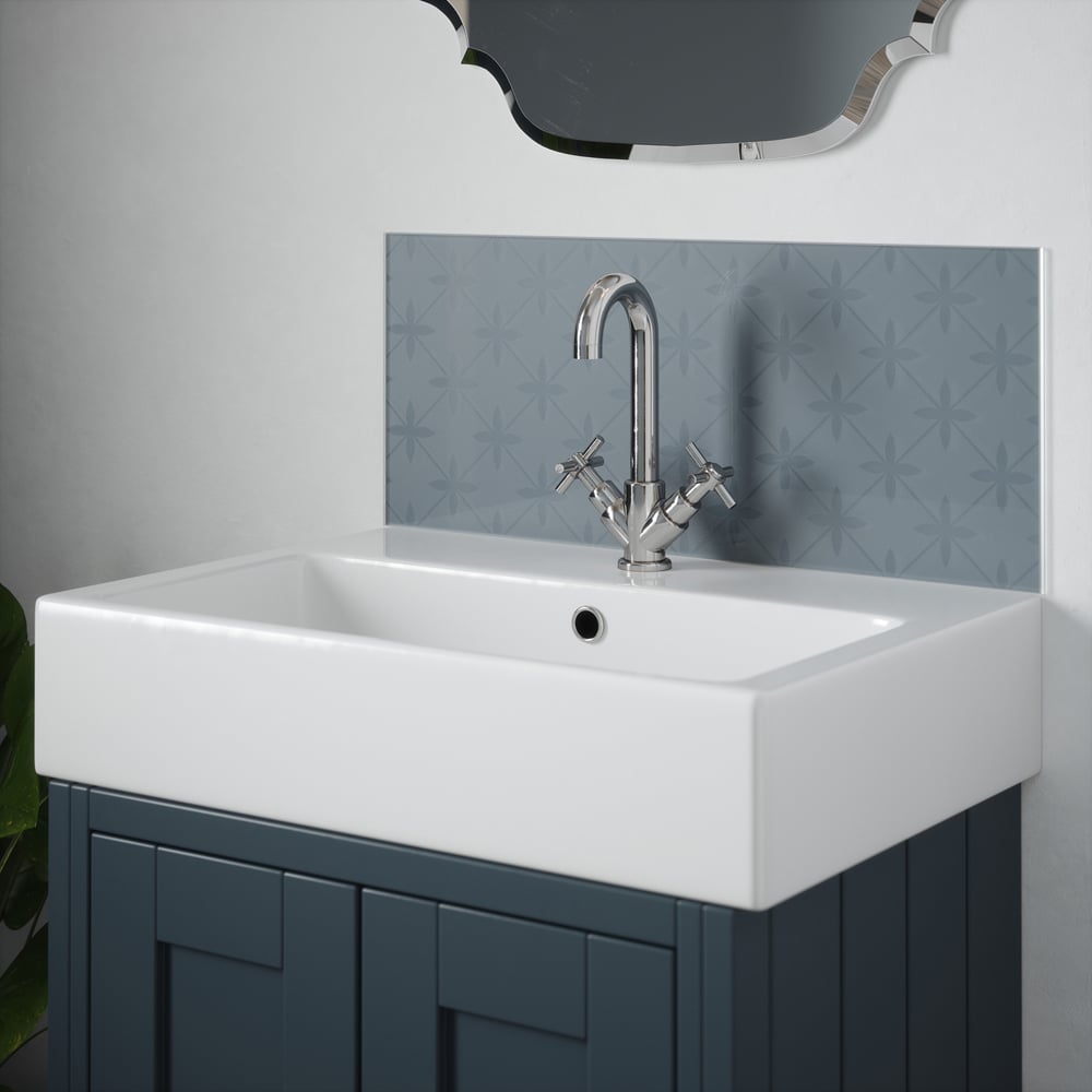 Laura Ashley Wicker Chalk Blue Bathroom Splashback 600 x 250mm Image 2