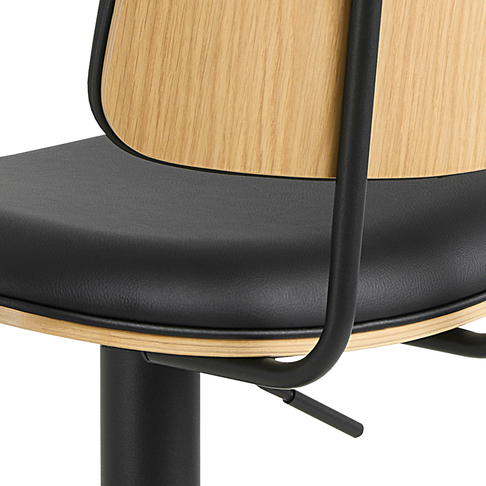 Florence Owen Matt Black Swivel Bar Stool Image 5