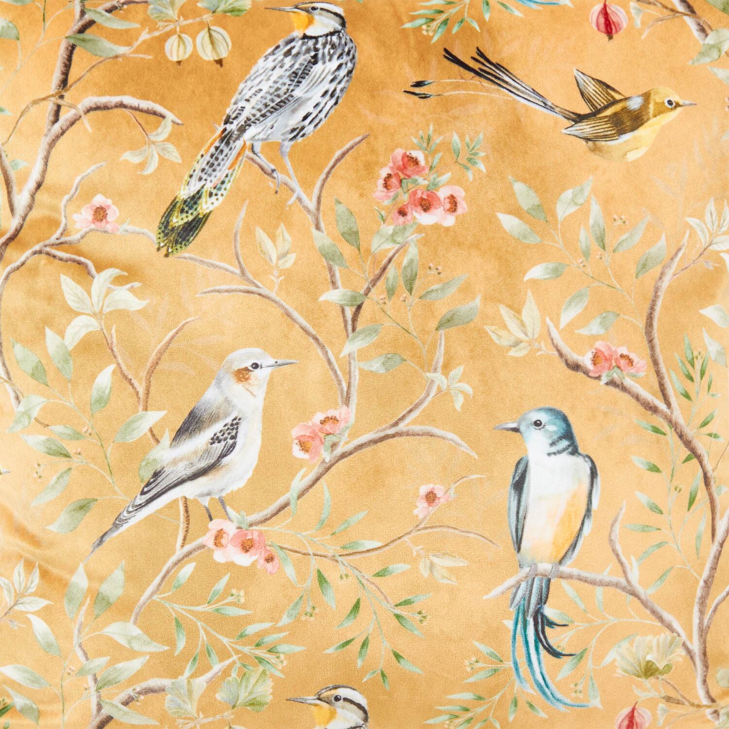 Orient Birds Cushion - Gold Image 2