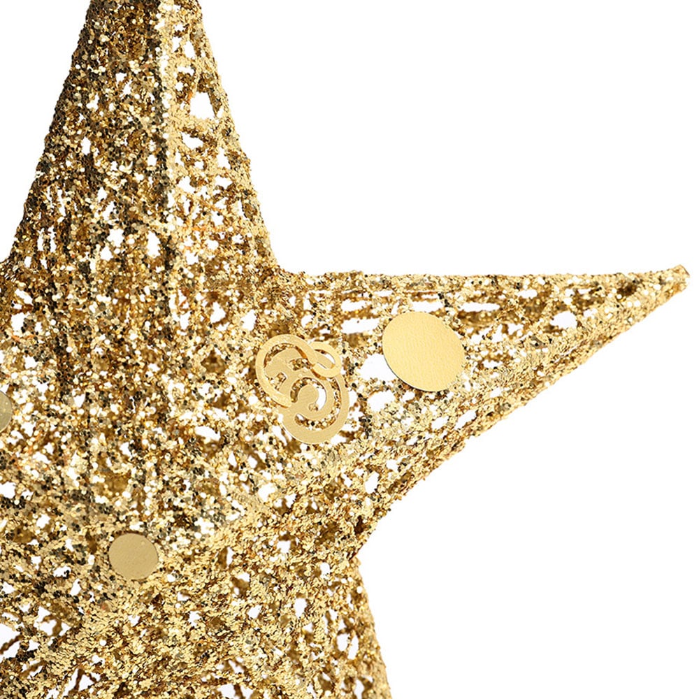 Living and Home Gold Star Wrought Iron Christmas Tree Topper 40cm Image 6