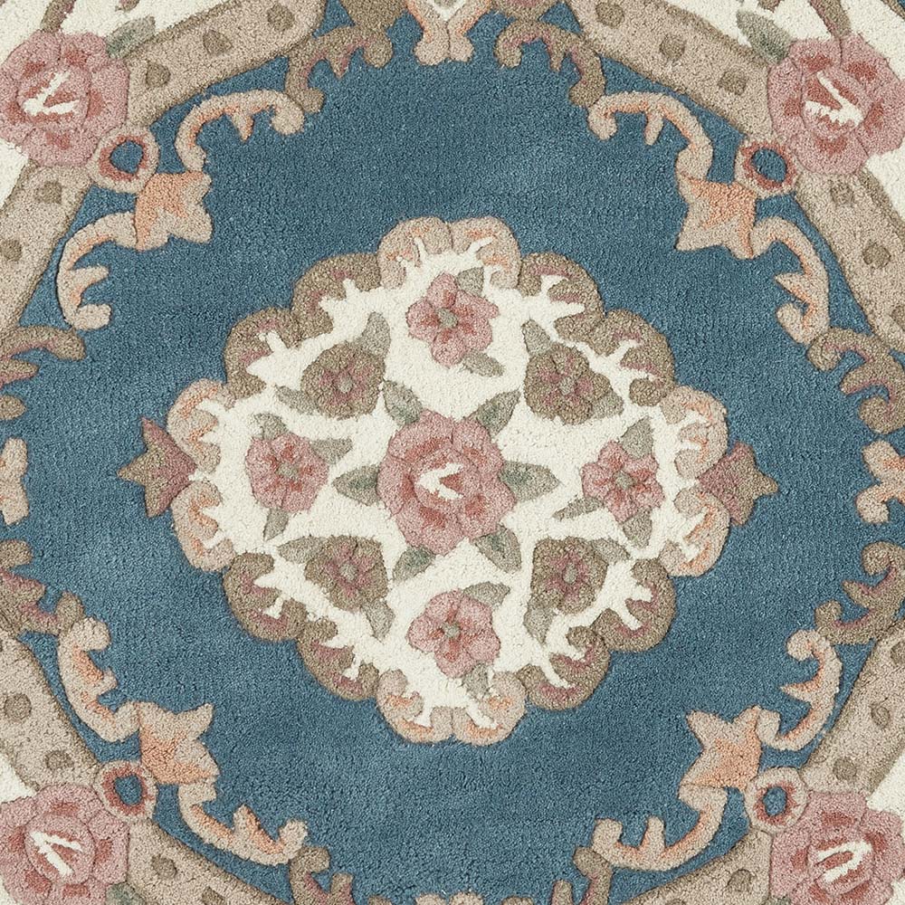 Origins Shensi Blue Wool Round Rug 120cm Image 3