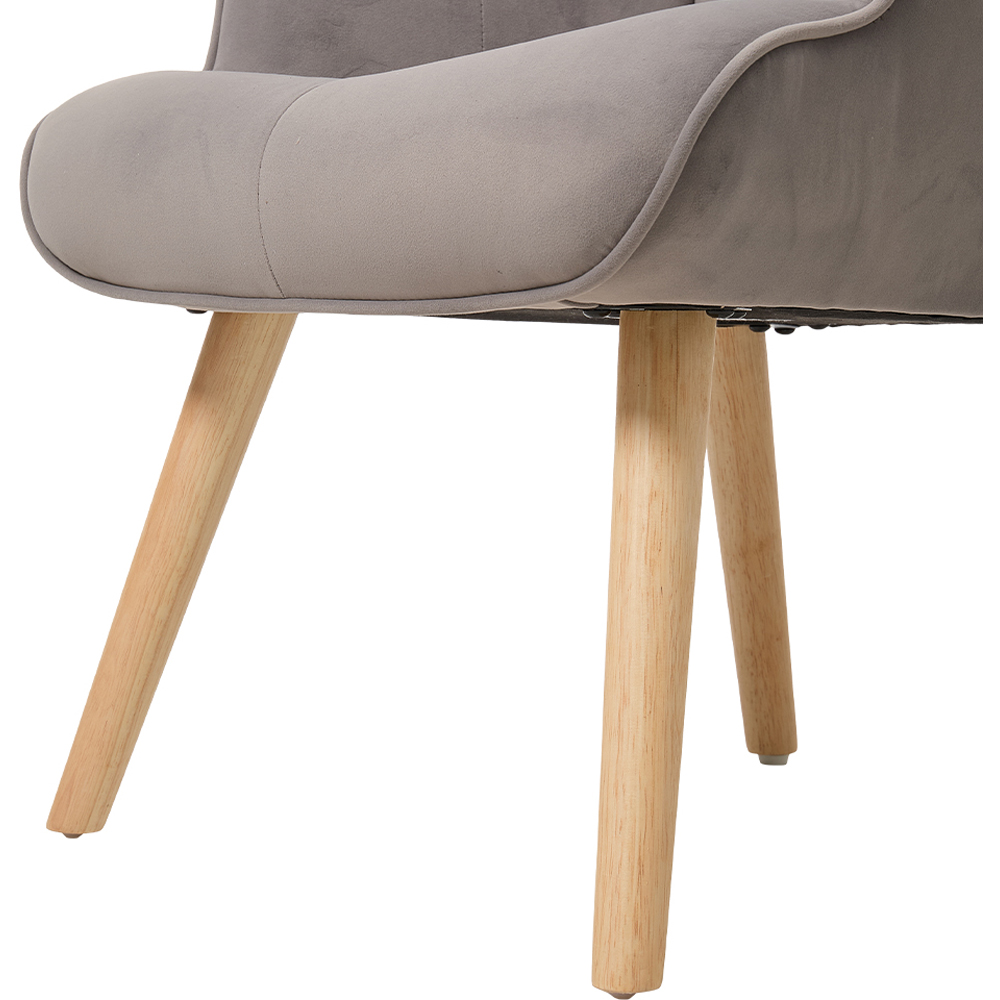 Living and Home Grey Flannel Upholstered Tufted Lounge Chair Image 7