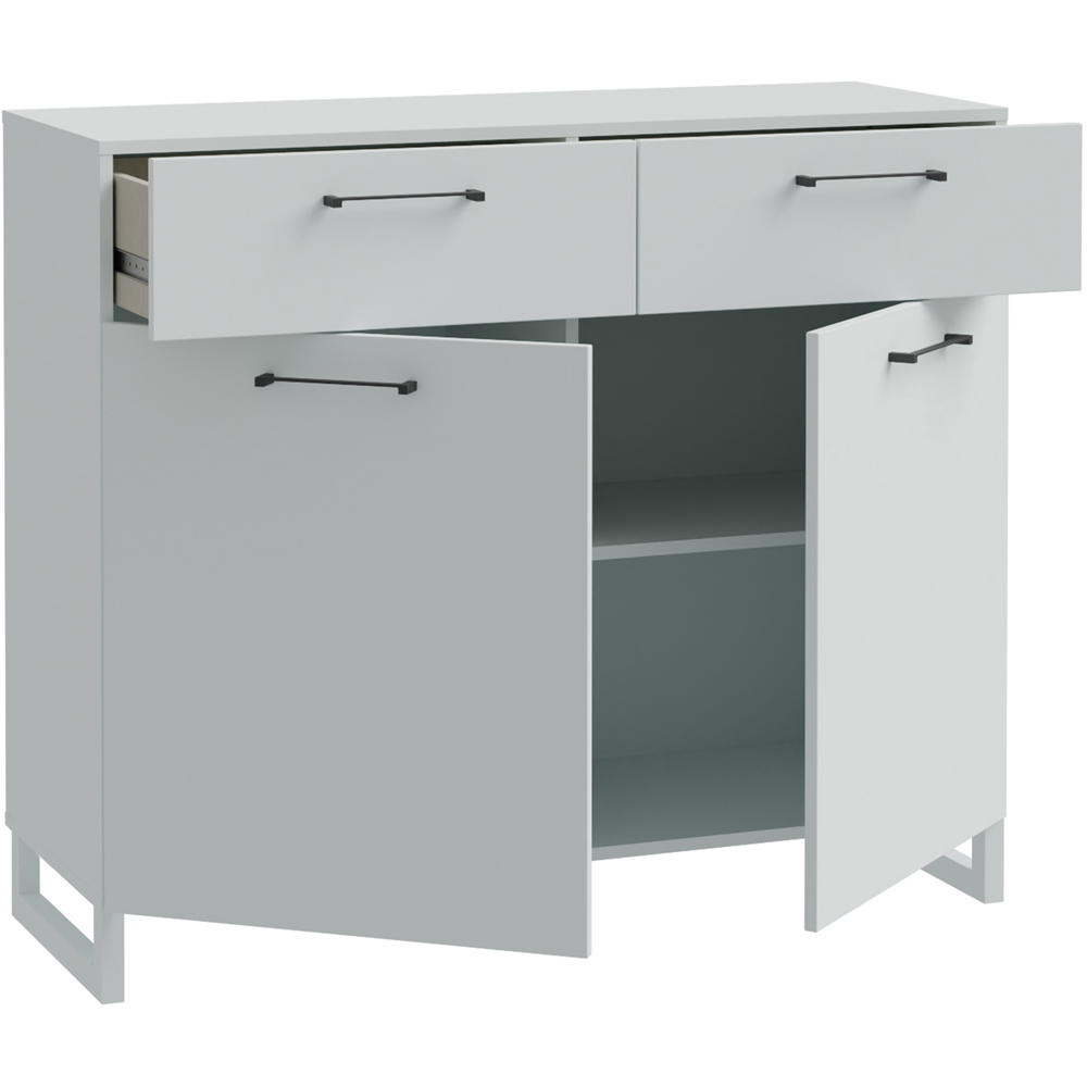 Florence Sali 2 Door 2 Drawer Light Grey Sideboard Image 4