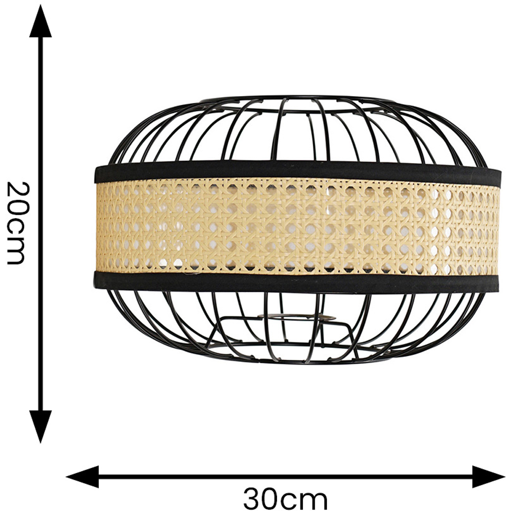 ValueLights Vimet Wicker Black Pendant Lamp Shade Image 6