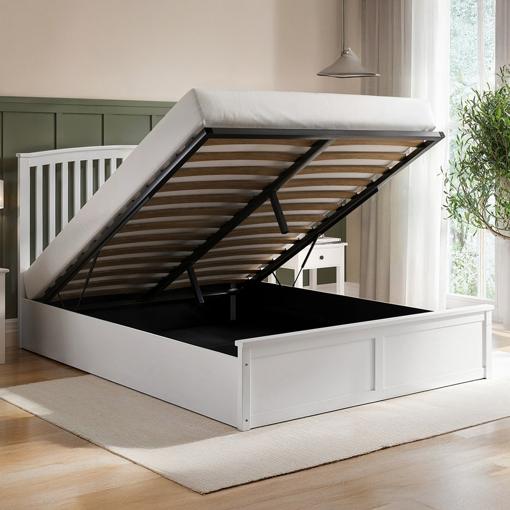 Flair Wharfedale Double White Wooden Ottoman Bed Image 5