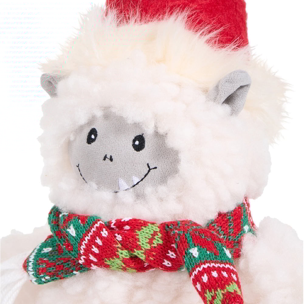 Shelf Sitting Christmas YetiRed and White Image 4