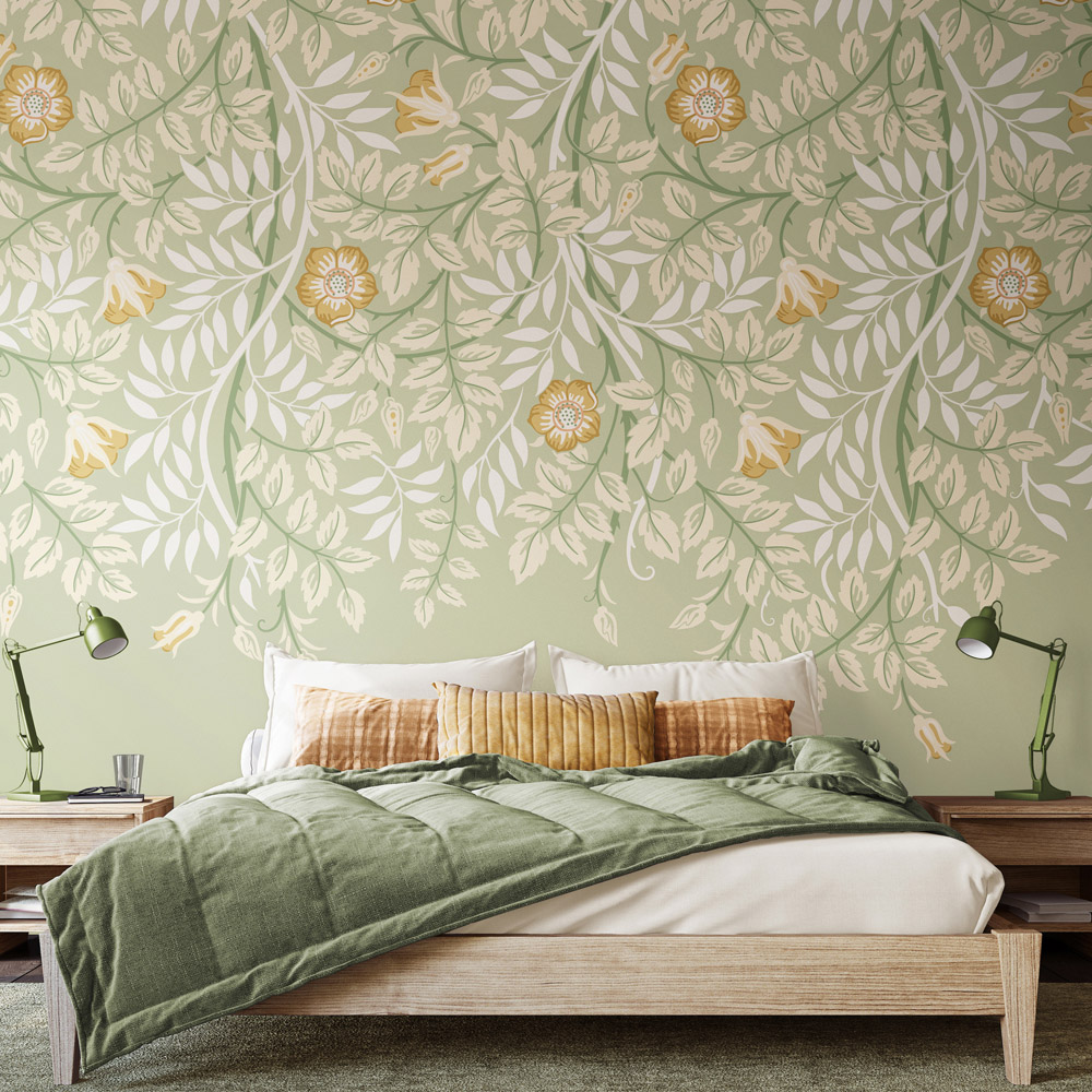 Origin Murals Cascading Rosehip Green Wall Mural Image 1