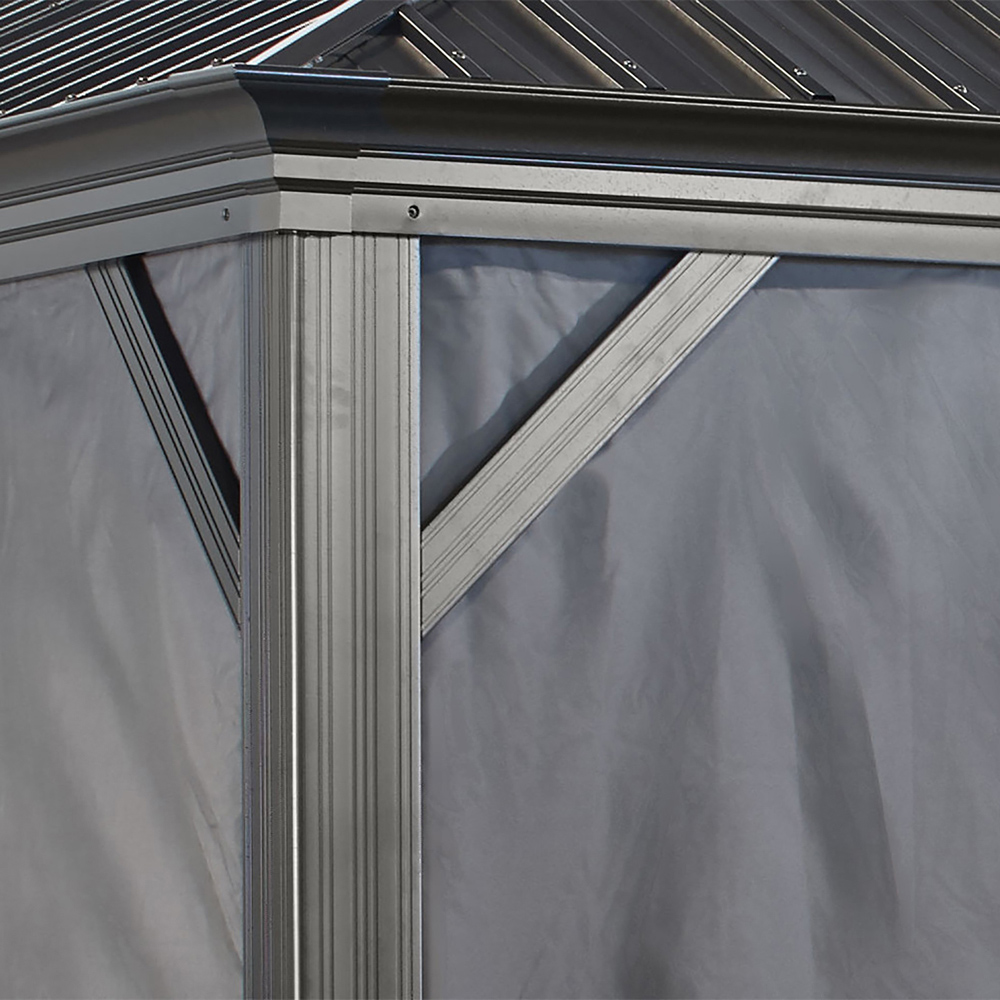 Sojag Messina 3.7 x 4.9m Grey Gazebo Curtain Image 4