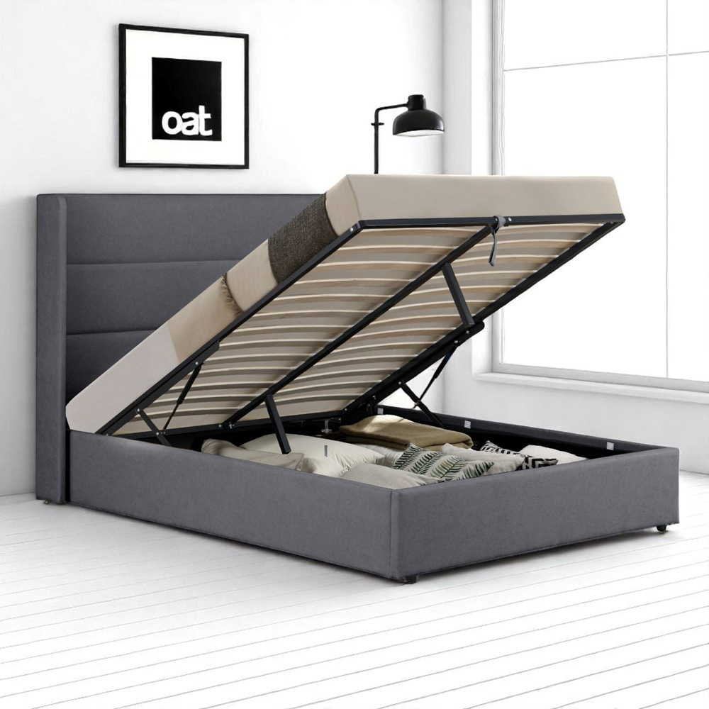 Wilmslow Double Charcoal Grey Ottoman Bed Image 8
