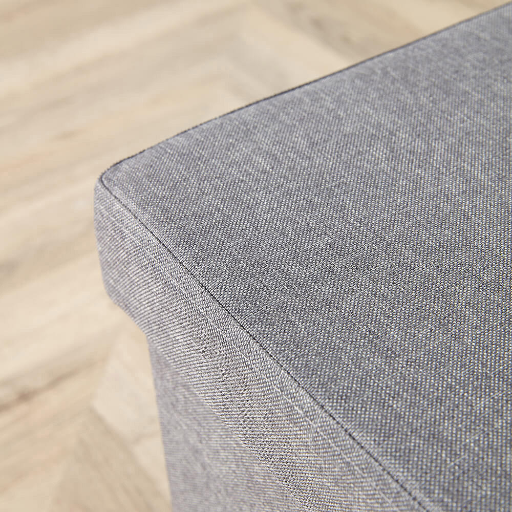 Home Source Grey Linen Folding Storage Ottoman Image 4