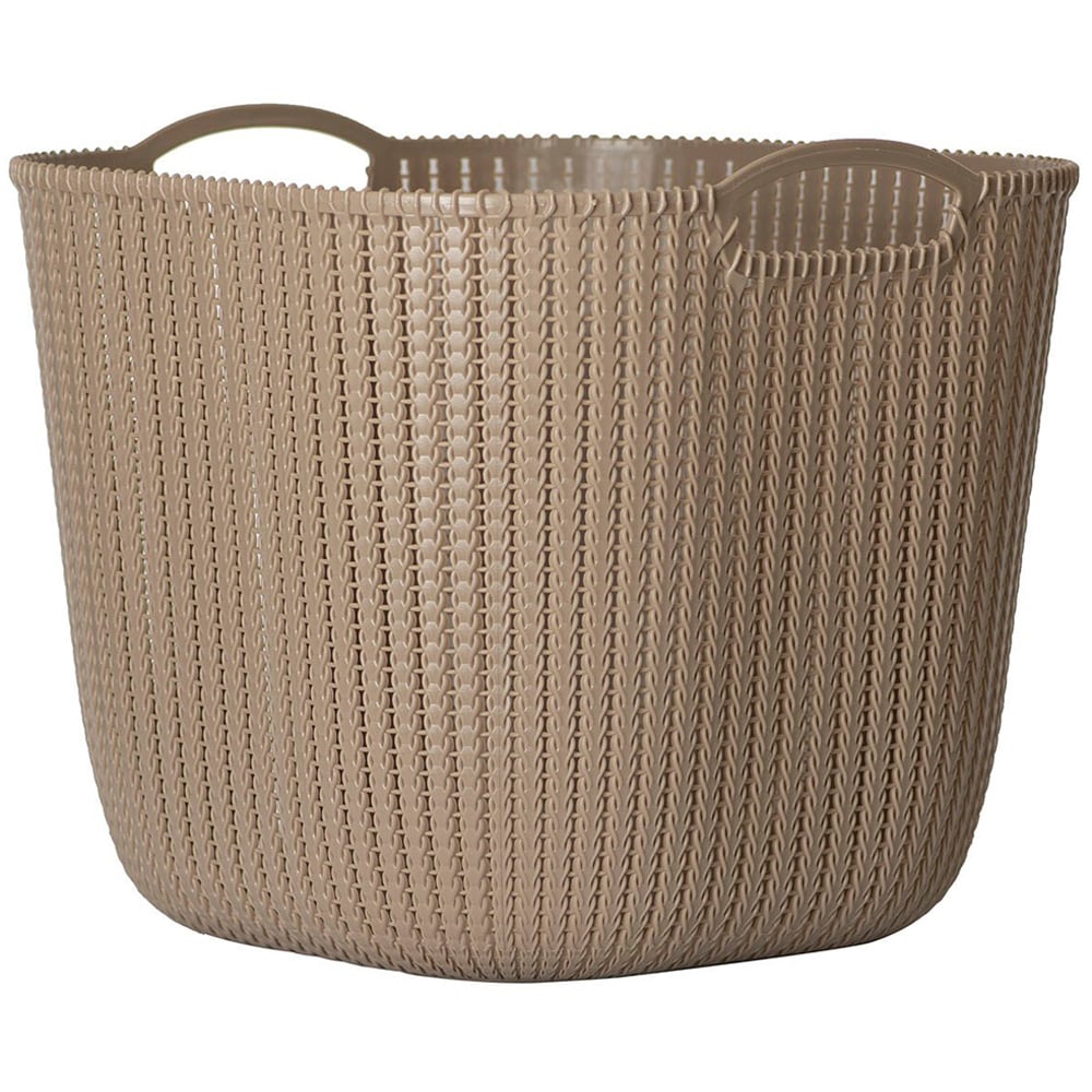 Square Knitting Basket - Brown / Small Image
